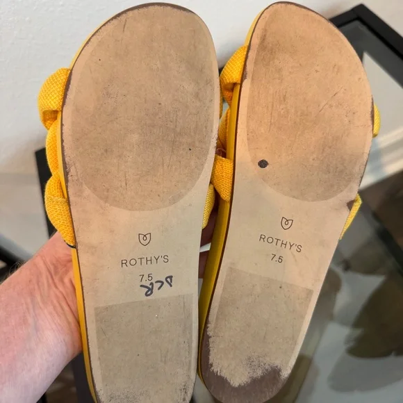 ROTHYS Women’s Bubble Slide Slip On Sandal in Canary Yellow Size 7.5 - Picture 9 of 14
